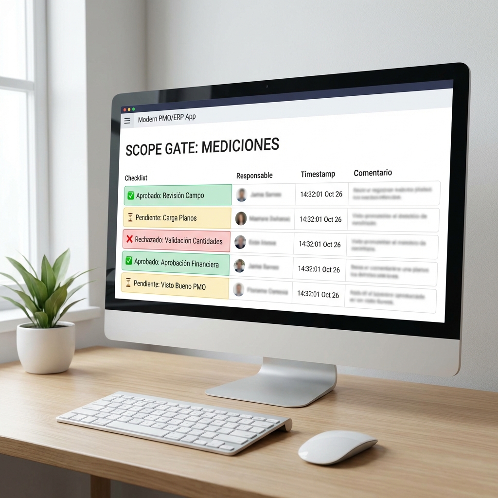 Flujo digital de aprobación de mediciones en un sistema