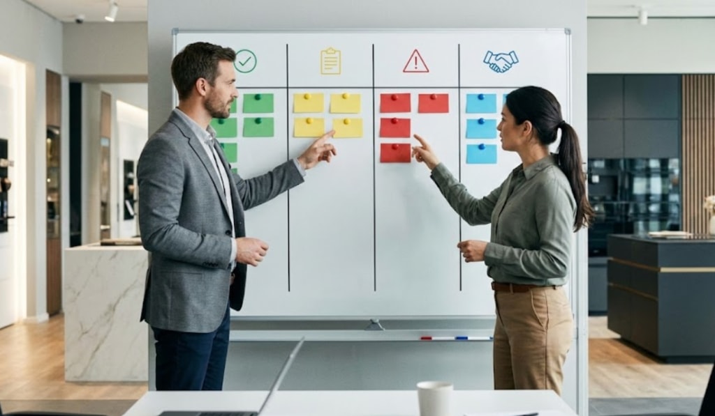 Imagen 1 — The showroom no longer sells: it validates decisions the buyer already made